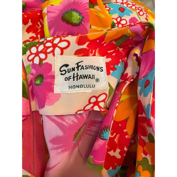 Vintage 60s Sun Fashions Hawaii Floral Dress Size 10 Maxi Mod Retro MINT - Picture 13 of 16